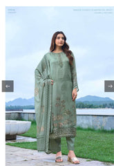 Prerna Rupali | Premium Viscose Unstitched Suit Set with Embroidery & Digital Print 1702